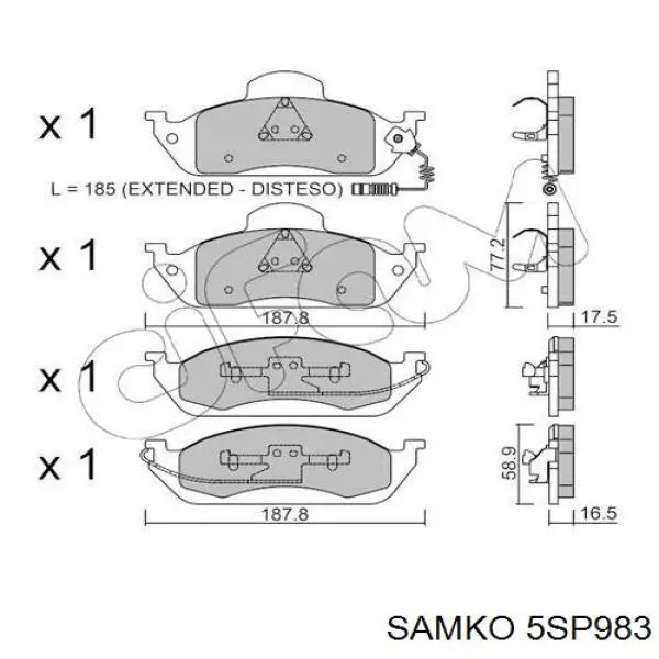 5SP983 Samko pastillas de freno delanteras