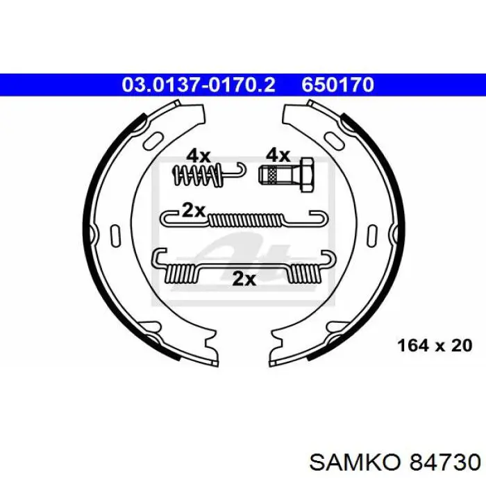 Juego de zapatas de frenos, freno de estacionamiento Mercedes E C124