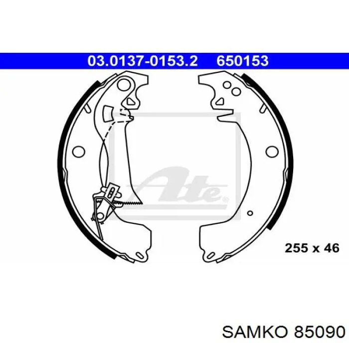 85090 Samko zapatas de frenos de tambor traseras