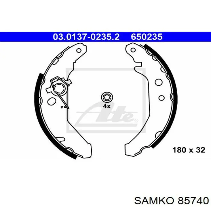 85740 Samko zapatas de frenos de tambor traseras