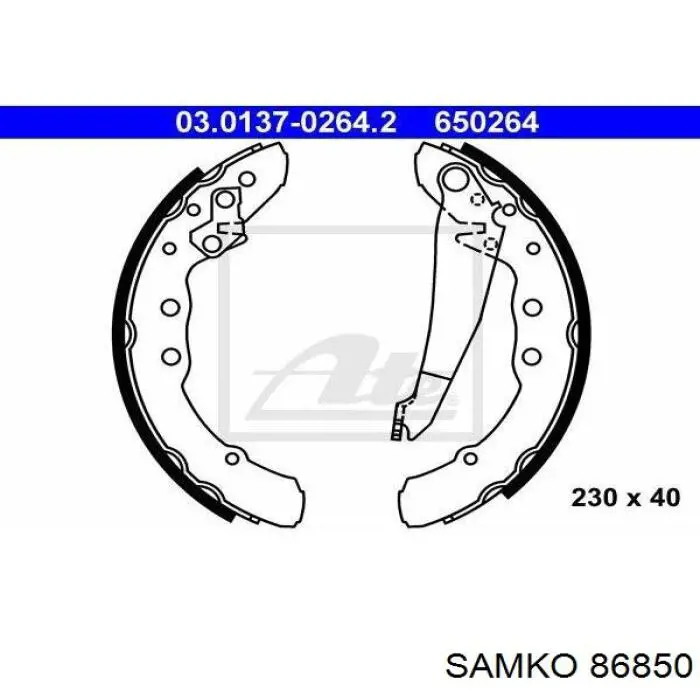 86850 Samko zapatas de frenos de tambor traseras