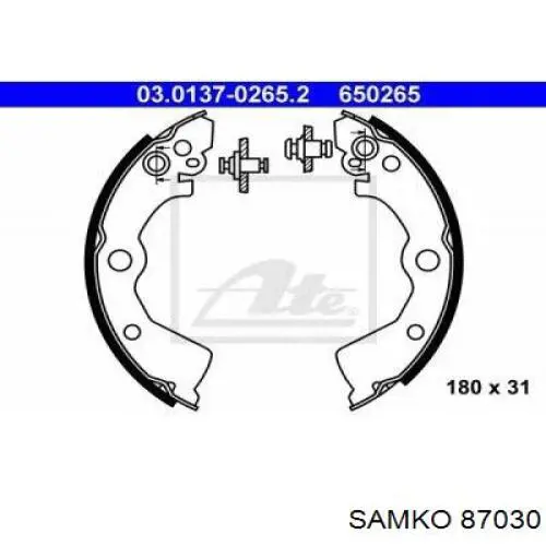 87030 Samko zapatas de frenos de tambor traseras