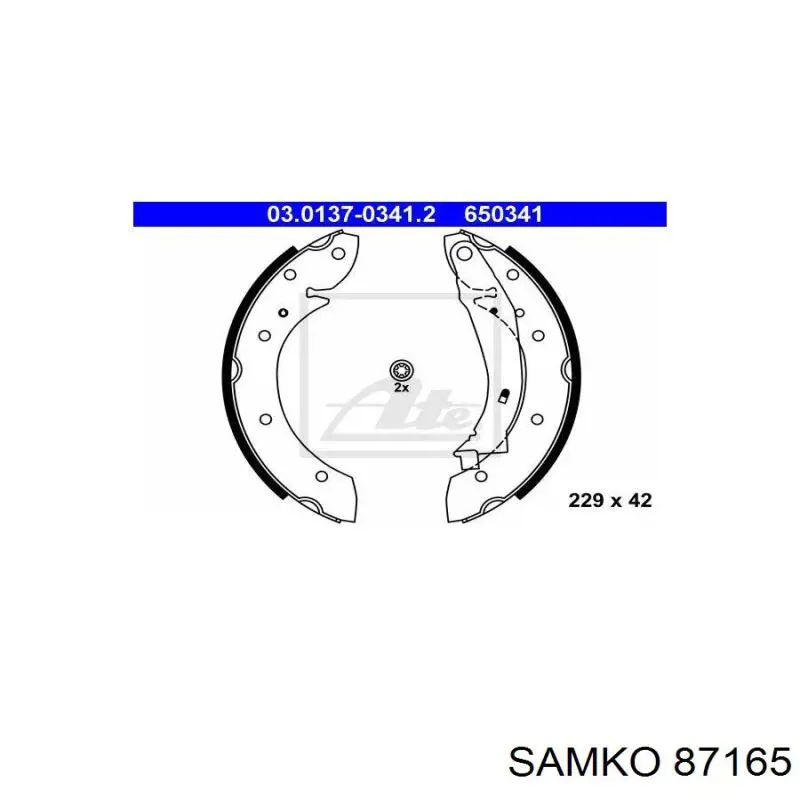 87165 Samko juego de zapatas de frenos de tambor, con cilindros, completo