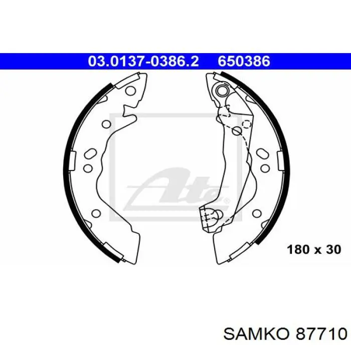 87710 Samko zapatas de frenos de tambor traseras