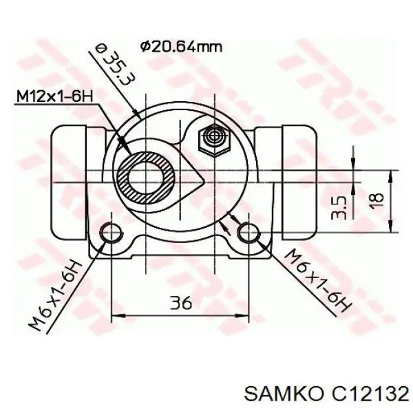 C12132 Samko cilindro de freno de rueda trasero