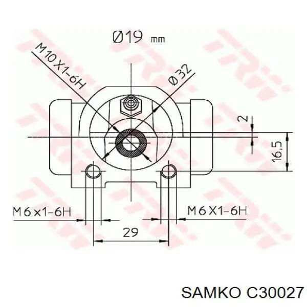 C30027 Samko cilindro de freno de rueda trasero