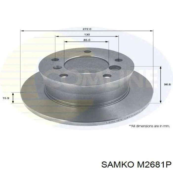 M2681P Samko disco de freno trasero