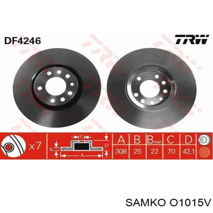 O1015V Samko freno de disco delantero