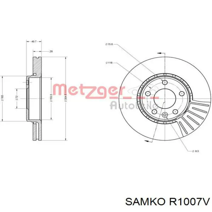 Freno de disco delantero Renault Trafic 2 FL