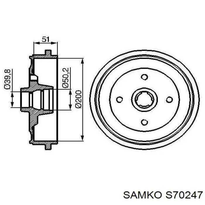 S70247 Samko freno de tambor trasero