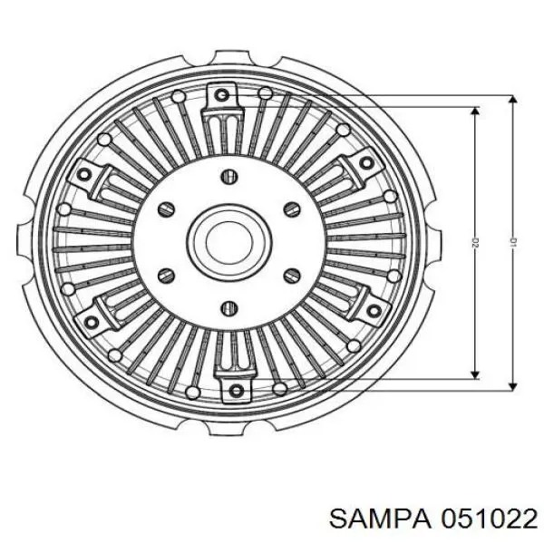 051.022 Sampa Otomotiv‏ embrague, ventilador del radiador