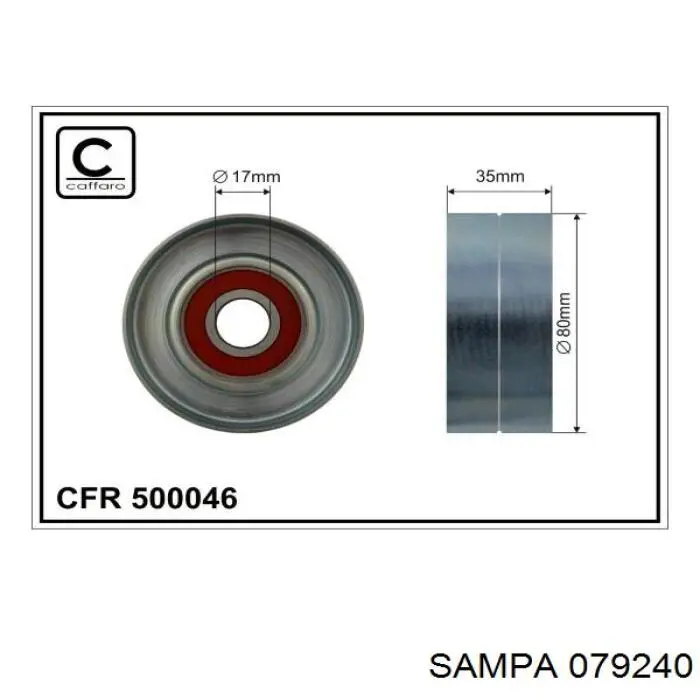 079.240 Sampa Otomotiv‏ tensor de correa, correa poli v