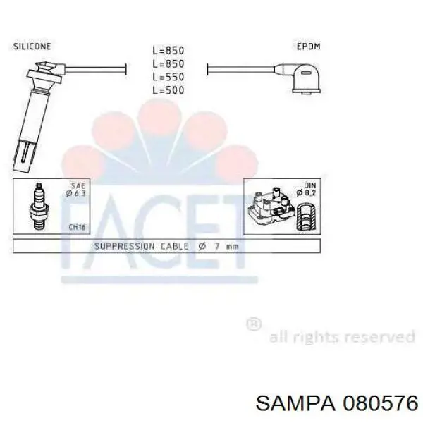 080.576 Sampa Otomotiv‏ kit reparación de ballesta (truck)