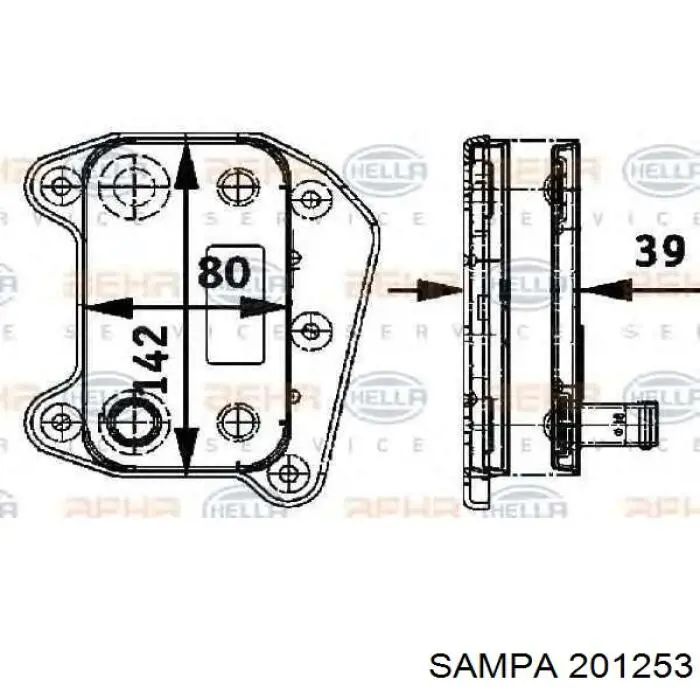 201253 Sampa Otomotiv‏ radiador de aceite