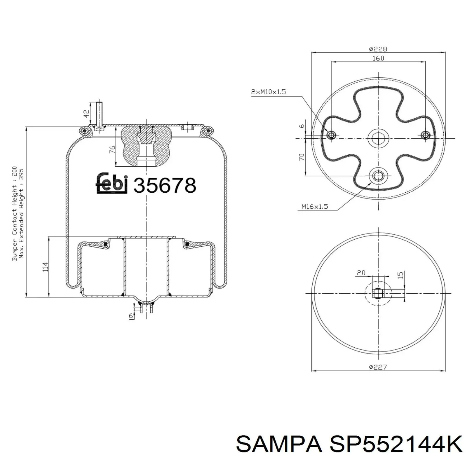 Comprar SP552144K Sampa Otomotiv‏ Bolsa de aire del eje delantero