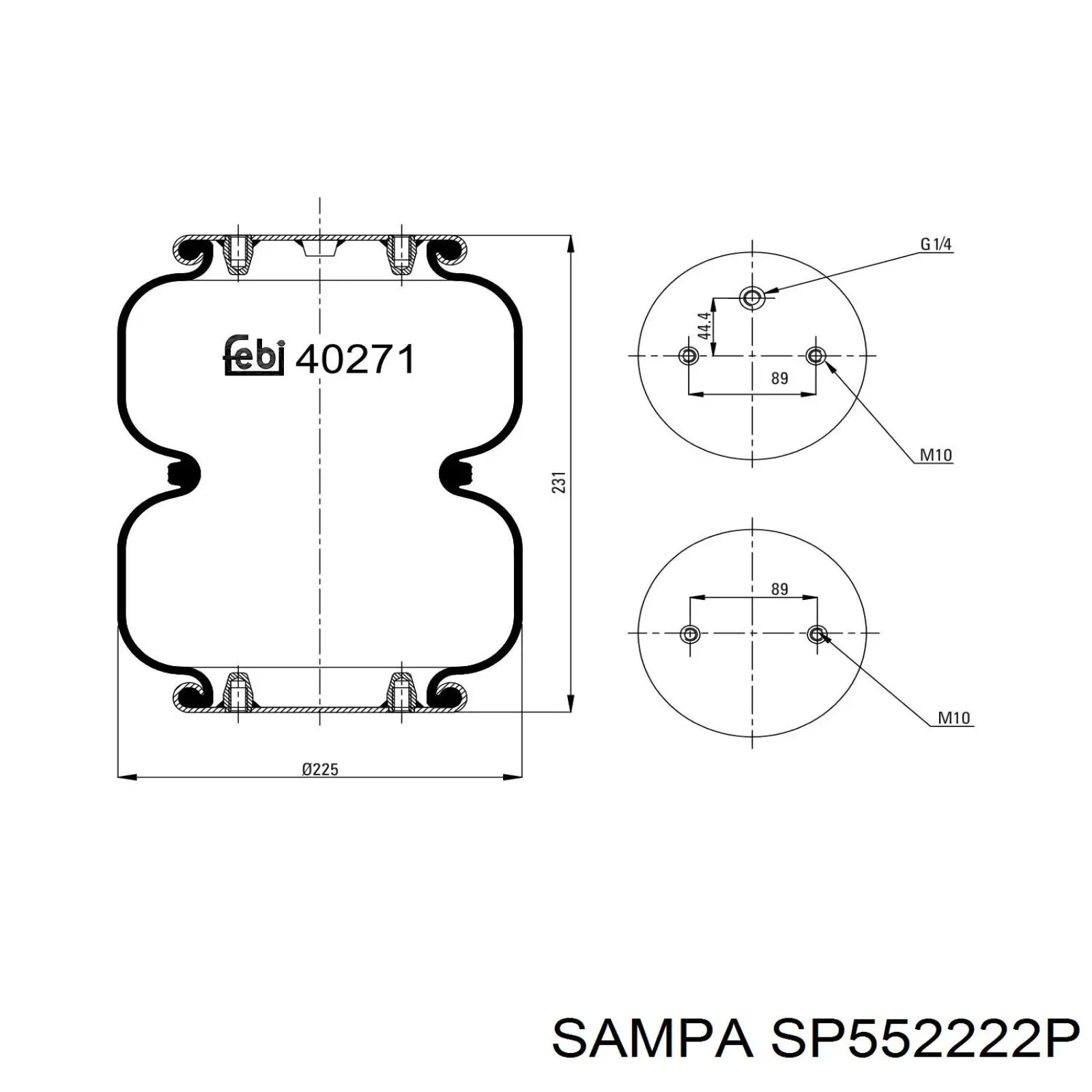 SP 55222-2P Sampa Otomotiv‏ muelle neumático, suspensión