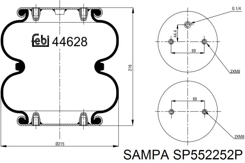 SP552252P Sampa Otomotiv‏ muelle neumático, suspensión