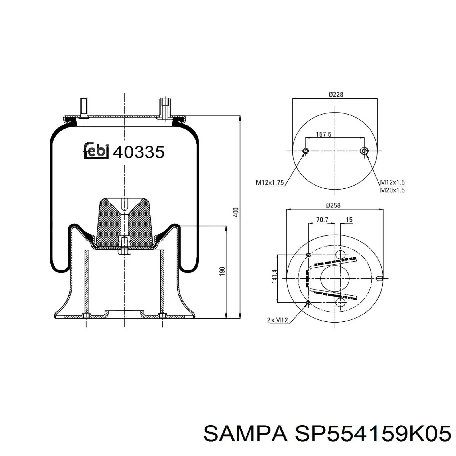 RML752605 Blacktech muelle neumático, suspensión