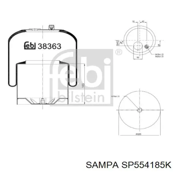 Bolsa de aire del eje trasero Sampa Otomotiv‏ SP554185K precio, desde 80,11 EUR