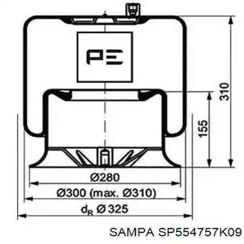 Bolsa neumática del eje Sampa Otomotiv‏ SP554757K09 precio, desde 113,44 EUR