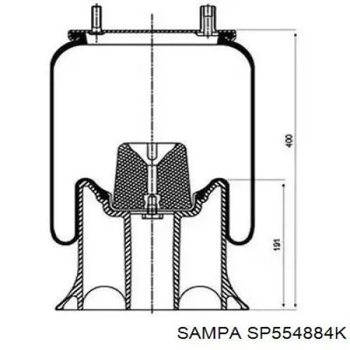 SP554884K Sampa Otomotiv‏ Bolsa neumática del eje