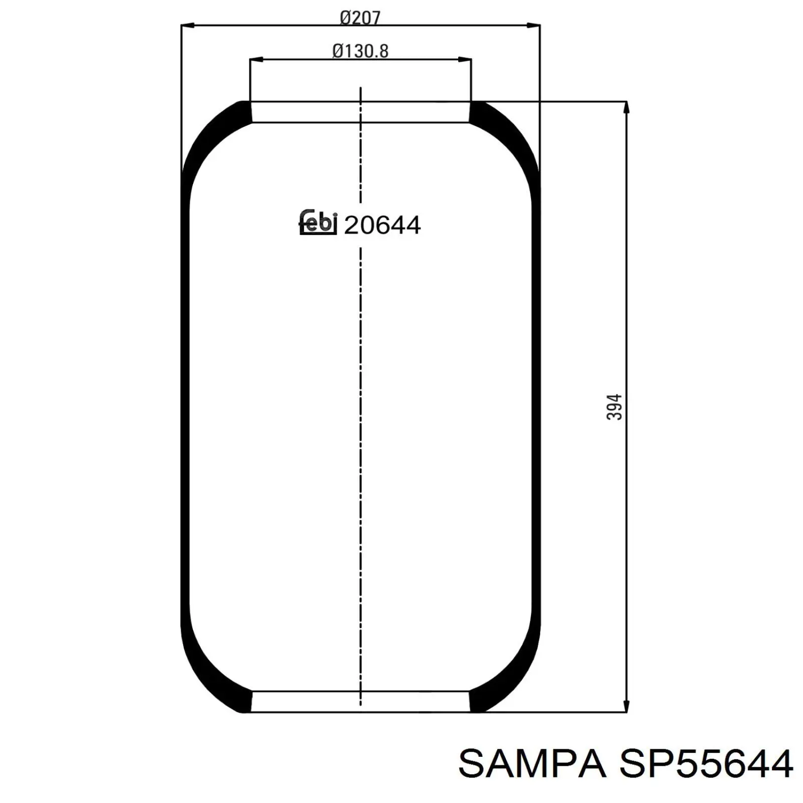 SP55644 Sampa Otomotiv‏ Bolsa neumática del eje