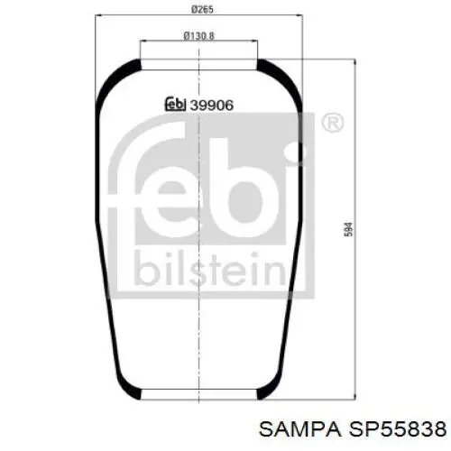 SP55838 Sampa Otomotiv‏ Bolsa de aire del eje trasero