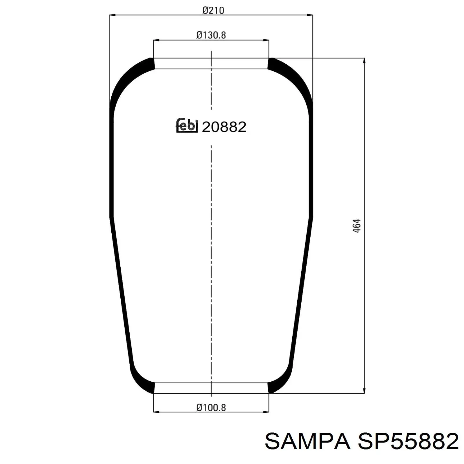 SP55882 Sampa Otomotiv‏ Bolsa neumática del eje