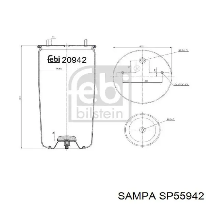 Comprar SP55942 Sampa Otomotiv‏ Bolsa neumática del eje
