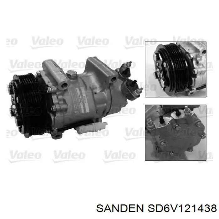 SD6V121438 Sanden compresor de aire acondicionado