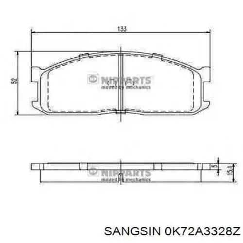 0K72A3328Z Sangsin pastillas de freno delanteras