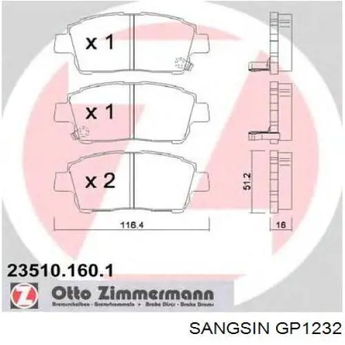 Pastillas de freno delanteras Toyota Prius NHW20