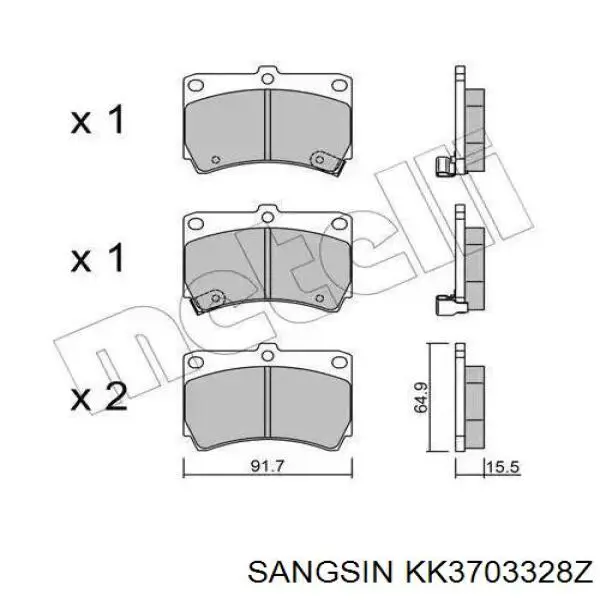Pastillas de freno delanteras Mazda 323 BA