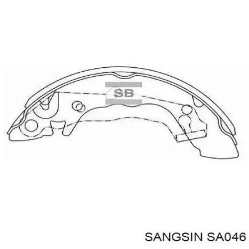 SA046 Sangsin Zapatas de freno de tambor traseras
