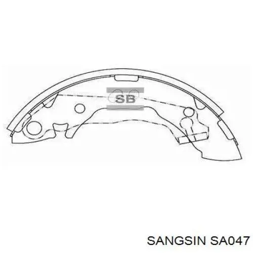 SA047 Sangsin Zapatas de freno de tambor traseras