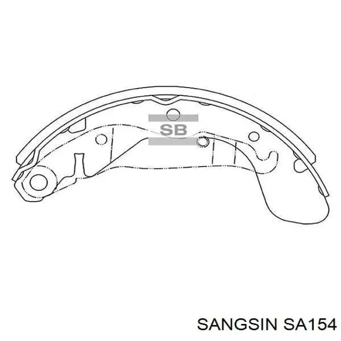 SA154 Sangsin zapatas de frenos de tambor traseras