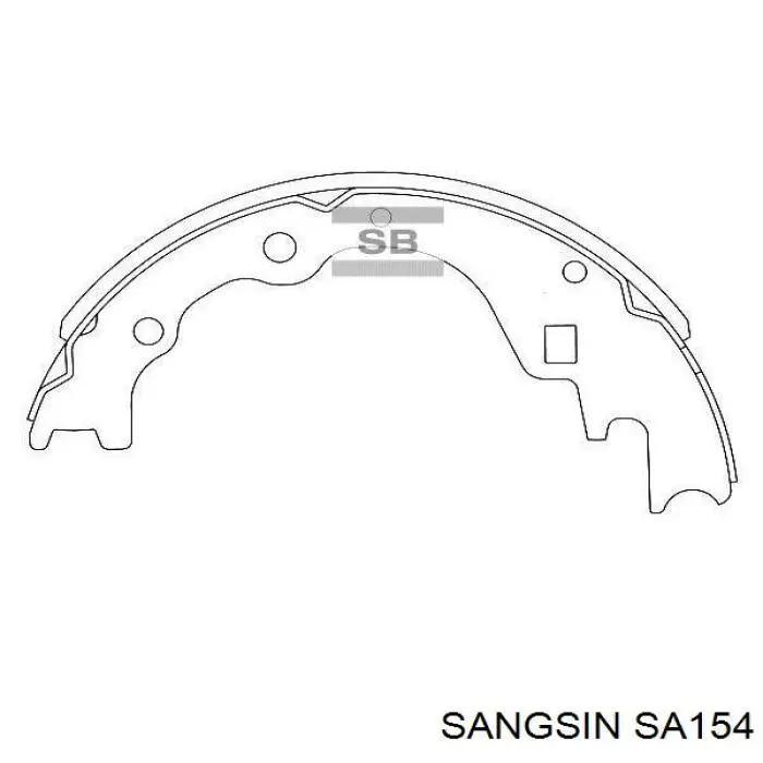 Zapatas de freno SA154 Sangsin