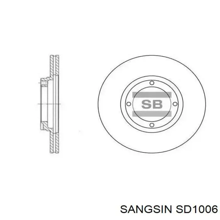 Disco de freno trasero SD1006 Sangsin