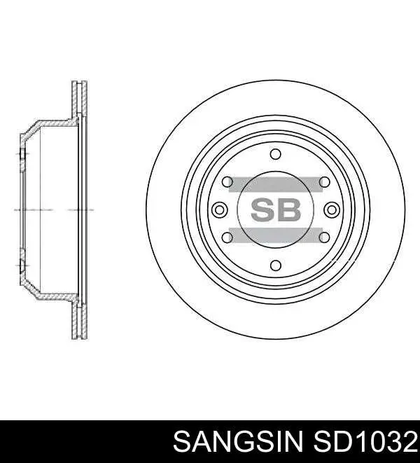 Disco de freno trasero Sangsin SD1032 precio, desde 62,74 EUR