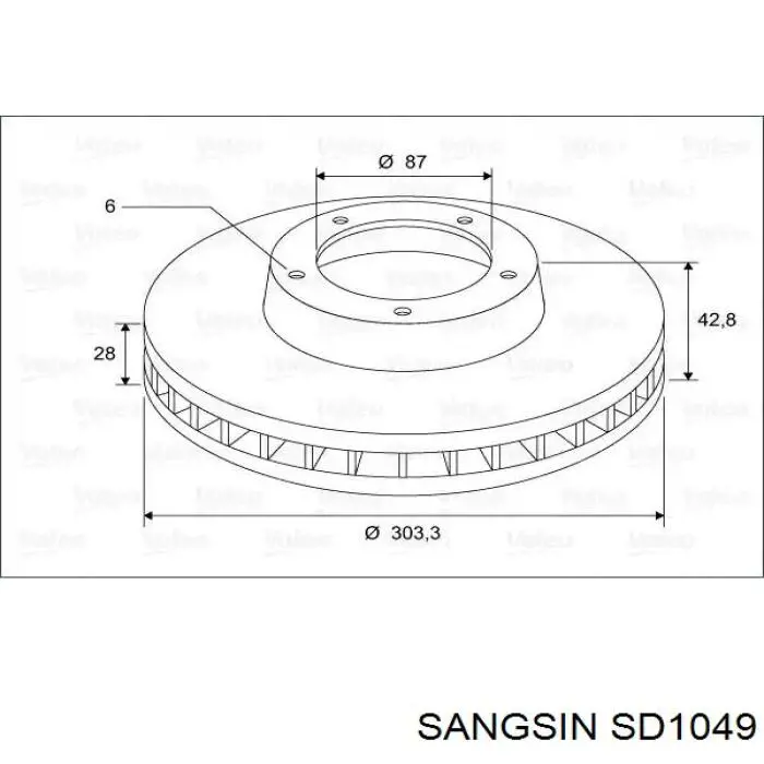 SD1049 Sangsin freno de disco delantero