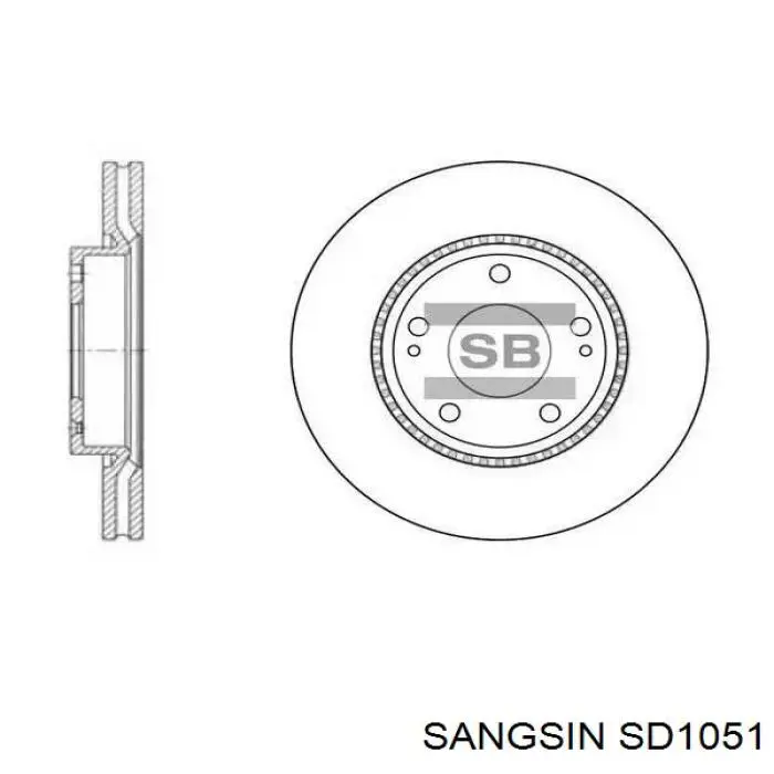 Comprar SD1051 Sangsin Freno de disco delantero