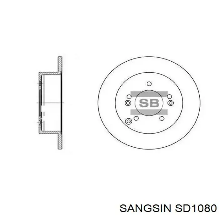 Disco de freno trasero Sangsin SD1080 precio, desde 34,94 EUR