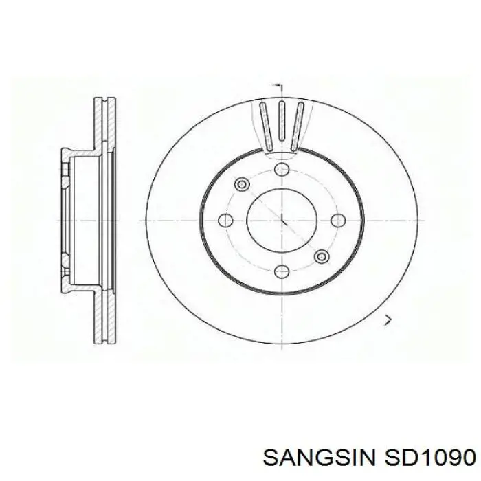 SD1090 Sangsin disco de freno delantero
