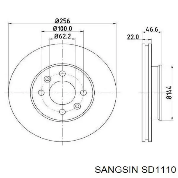 SD1110 Sangsin disco de freno delantero