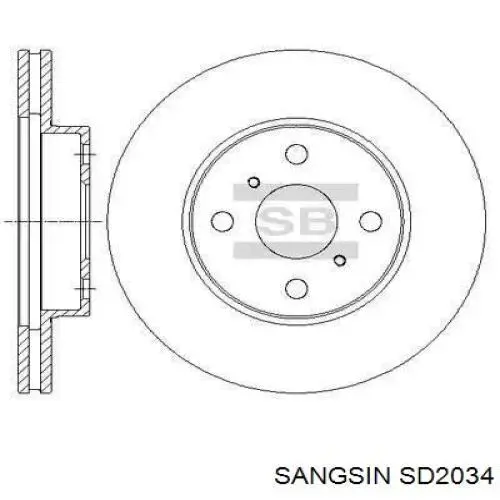 SD2034 Sangsin disco de freno trasero