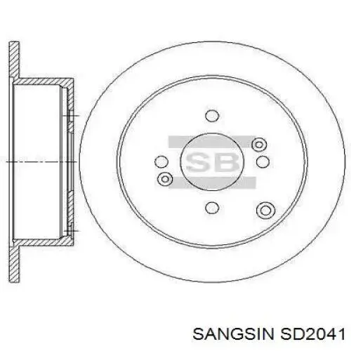 SD2041 Sangsin disco de freno trasero