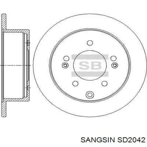 SD2042 Sangsin disco de freno trasero