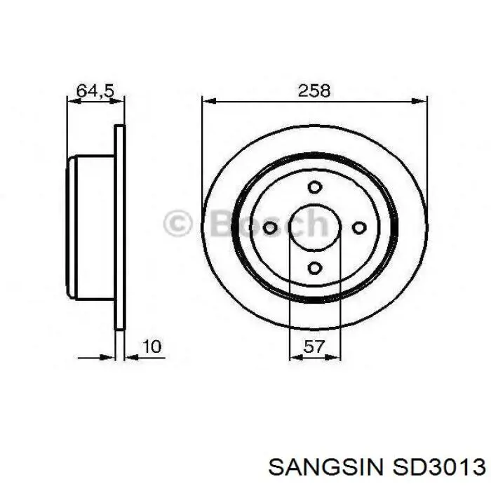 SD3013 Sangsin disco de freno trasero