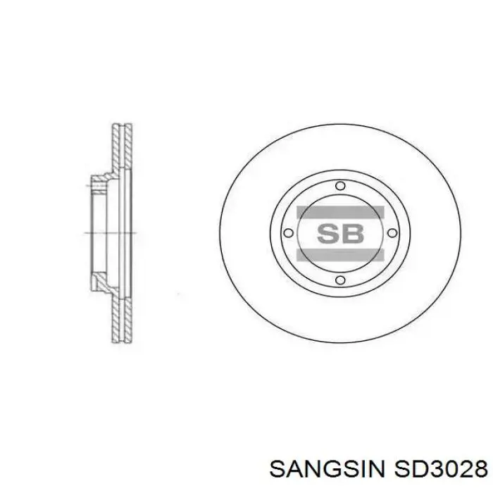 SD3028 Sangsin disco de freno trasero