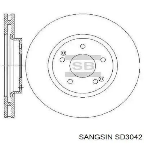 SD3042 Sangsin disco de freno delantero
